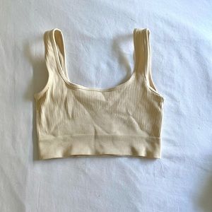 Cream workout top